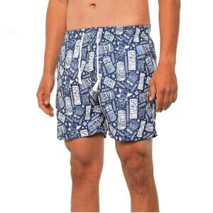 NWT Ingear Men's Printed Quick Drying Built-In Brief Pockets Swim Shorts Trunks